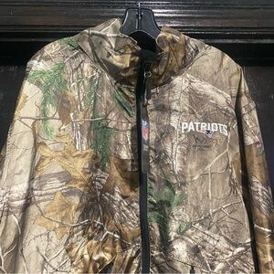 Realtree Camouflage raincoat Jacket with Patriots Logo
